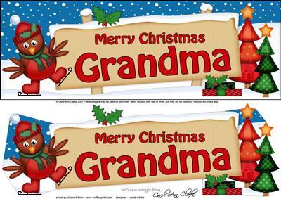 Large Dl Xmas Grandma Robin Signpost 3D Decoupage