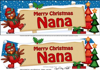 Large Dl Xmas Nana Robin Signpost 3D Decoupage