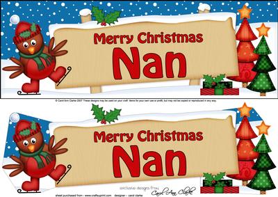 Large Dl Xmas Nan Robin Signpost 3D Decoupage