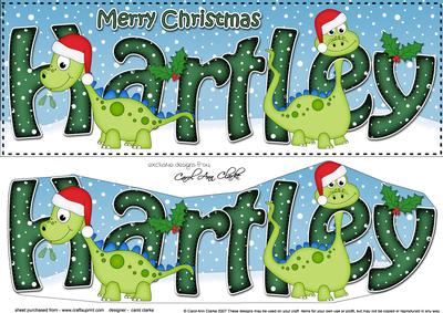 Large Dl Xmas Hartley Denis Dinosaur 3D Decoupage