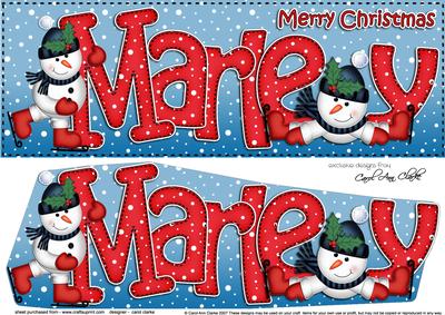 Large Dl Xmas Marley Snowmen 3D Decoupage
