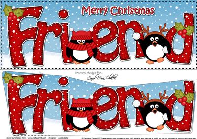 Large Dl Xmas Friend Penguins 3D Decoupage