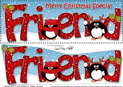 Large Dl Xmas Special Friend Penguins 3D Decoupage