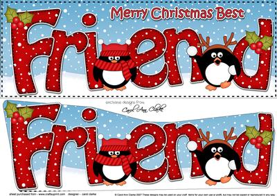 Large Dl Xmas Best Friends Penguins 3D Decoupage
