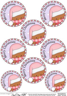 Little Bobbin Robin Round Christmas Gift Tags