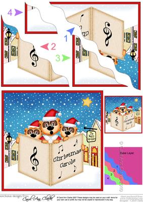 Singing Meerkats Merry Carollers Wavy Corner Side Sta
