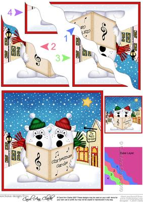 Singing Ben Polar Bears Merry Carollers Wavy Corner Side Sta