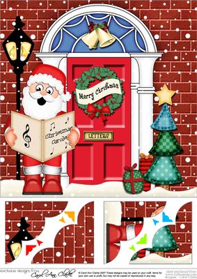8 x 8 Santa Christmas Door Scalloped Topper