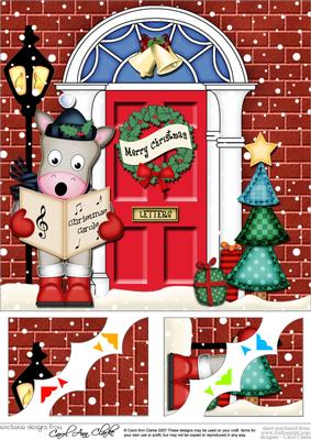 8 x 8 Gigi Horse Christmas Door Scalloped Topper