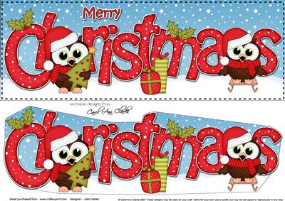 Large Dl Christmas Little Hoot Owl 3D Decoupage