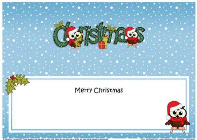 Large Dl Christmas Little Hoot Owl Insert