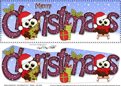 Large Dl Christmas Little Hoot Owl 3D Decoupage