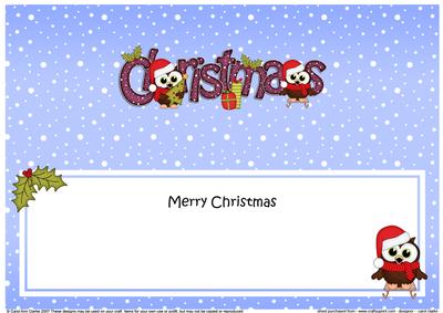 Large Dl Christmas Little Hoot Owl Insert