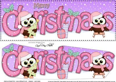 Large Dl Christmas Little Hoot Owl 3D Decoupage