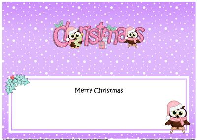Large Dl Christmas Little Hoot Owl Insert