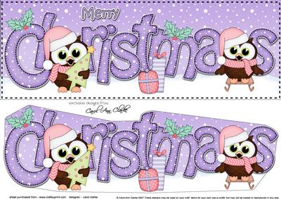 Large Dl Christmas Little Hoot Owl 3D Decoupage