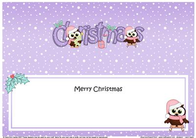 Large Dl Christmas Little Hoot Owl Insert