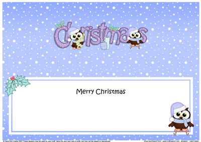 Large Dl Christmas Little Hoot Owl Insert