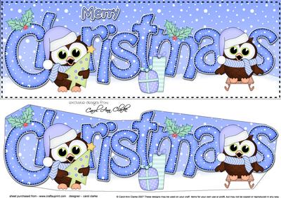 Large Dl Christmas Little Hoot Owl 3D Decoupage