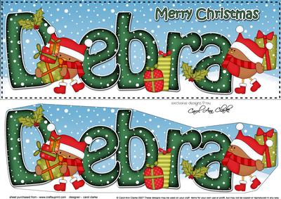 Large Dl Xmas Debra Bobbin Robin 3D Decoupage