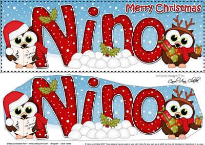 Large Dl Xmas Nino Little Hoot Owl 3D Decoupage