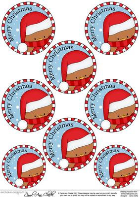 Little Bobbin Robin Round Christmas Gift Tags