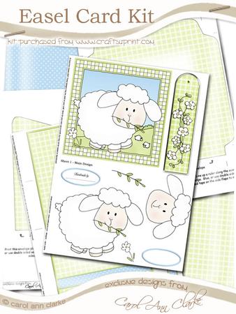 Little Lamb Easel Card Kit with Decoupage
