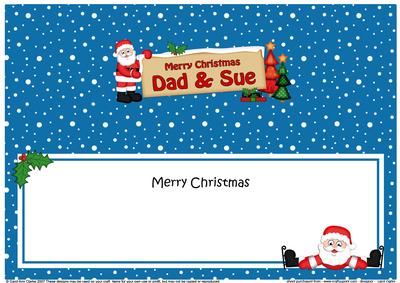Large Dl Xmas Dad & Sue Santa Signpost Insert