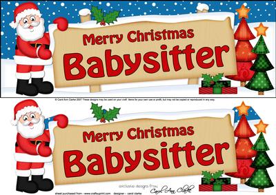 Large Dl Xmas Babysitter Santa Signpost Decoupage