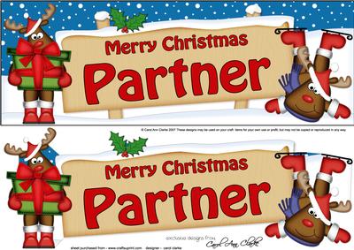 Lge Dl Xmas Partner Rudolph Signpost Easicut 3D Decoupage