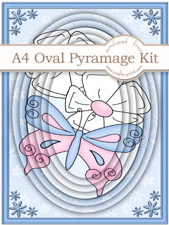 A4 Fluttery Butterfly in Blue Pyramage Kit