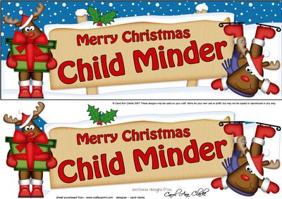 Lge Dl Xmas Child Minder Rudolph Signpost 3D Decoupage