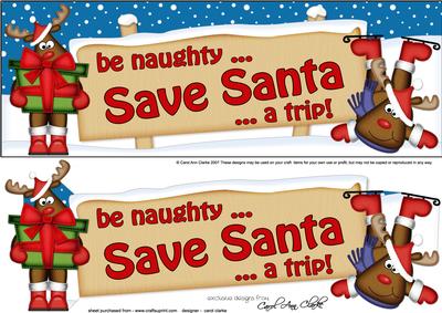 Lge Dl Xmas  -  Be Naughty Signpost Easicut Decoupage