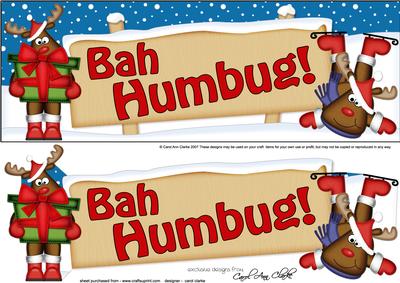 Lge Dl Xmas Bah Humbug Signpost Easicut Decoupage
