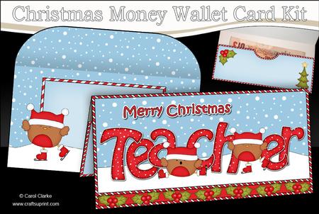 Christmas Teacher Money or Gift Wallet Card Kit