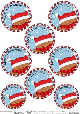 Xmas Bobbin Robin Round Christmas Gift Tags