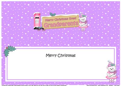 Lge Dl Xmas Great Grandparents Teddy Tess Signpost Insert