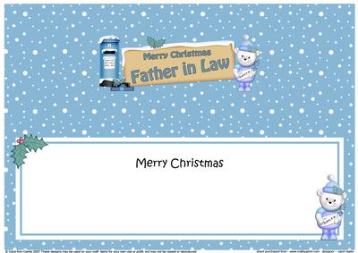 Lge Dl Xmas Father in Law Teddy Ed Signpost Insert