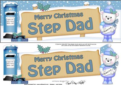 Lge Dl Xmas Step Dad Teddy Ed Signpost