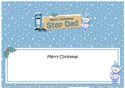 Lge Dl Xmas Step Dad Teddy Ed Signpost Insert
