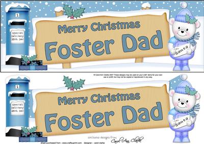 Lge Dl Xmas Foster Dad Teddy Ed Signpost