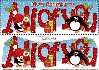 Large Dl Xmas All of You Penguins 3D Decoupage