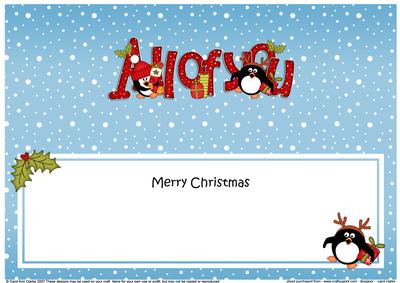 Large Dl Xmas All of You Penguins Insert