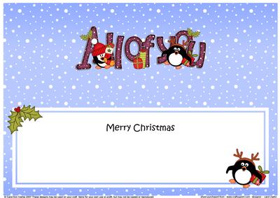 Large Dl Xmas All of You Penguins Insert