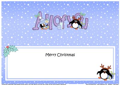 Large Dl Xmas All of You Penguins Insert