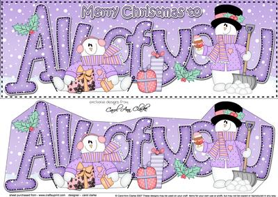 Large Dl Xmas All of You Snowmen 3D Decoupage
