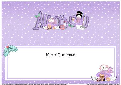Large Dl Xmas All of You Snowmen Insert