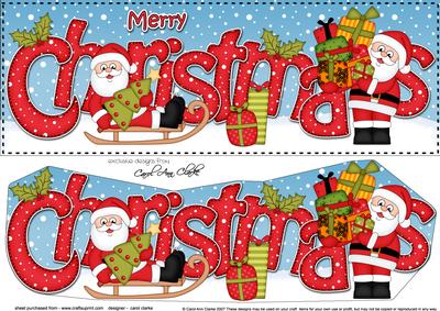 Large Dl Christmas Santa 3D Decoupage
