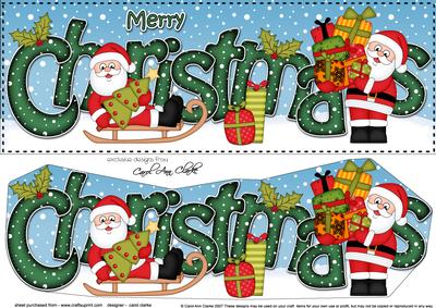 Large Dl Christmas Santa 3D Decoupage