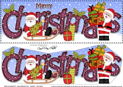 Large Dl Christmas Santa 3D Decoupage